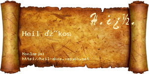 Heil Ákos névjegykártya